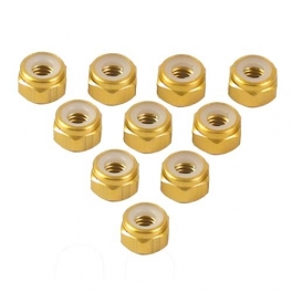 Yeah Racing 4mm Aluminium Nylon Lock Nut (GD)