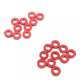 Yeah Racing Aluminium M3 Flat Washer 1.5mm Red