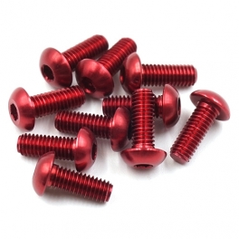 Yeah Racing Tornillos 3x8mm Cabeza Redonda de Aluminio 7075 Allen Rojo