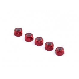 Roche Aluminum M3 Locknut, Red, 5 pcs