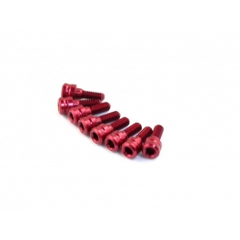 Roche M2.5x6mm Cap Head Wheel Screw, Red, 8 pcs