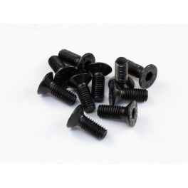 Roche Tornillos M3x8mm de Cabeza Plana, 10 pcs