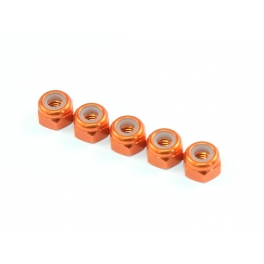 Radtec M3x5.5 Aluminum Lock Nuts, 5 pcs, Orange