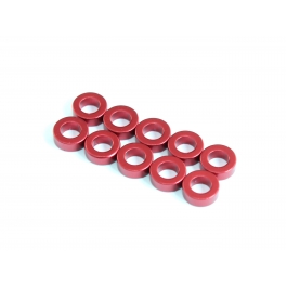 Radtec Espaciadores de Aluminio 3x5.5x0.5mm, Rojo, 10 pcs