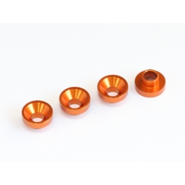 Radtec Arandelas Avellanadas de Aluminio, Naranja, 4 pcs