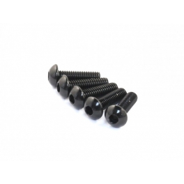 Radtec M3x4mm Aluminum Button Head Screw, Black, 5 pcs