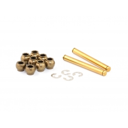 Radtec Hard Coated Aluminum Front Suspension Pivot Balls (8 pcs) and Titanium Coated Kingpin Set for X1