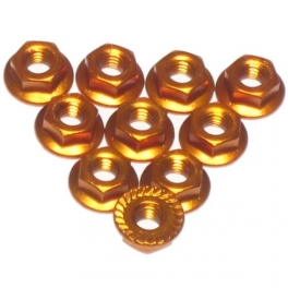 Yeah Racing 4mm Aluminium Serrated Lock Nut Orange